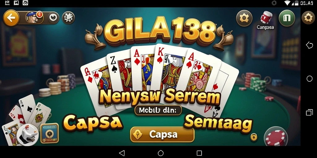 Antarmuka GILA138 yang menarik dengan fitur permainan Capsa.