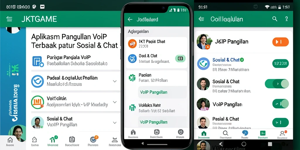 Tampilan antarmuka JKTGAME untuk panggilan VoIP yang sederhana dan intuitif.