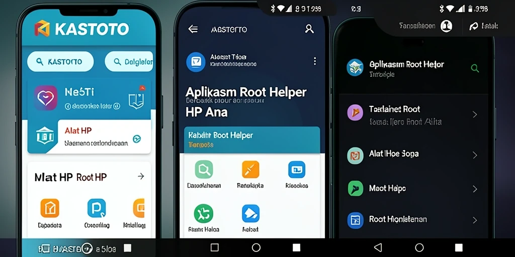 Tampilan antarmuka KASTOTO yang intuitif untuk root perangkat.