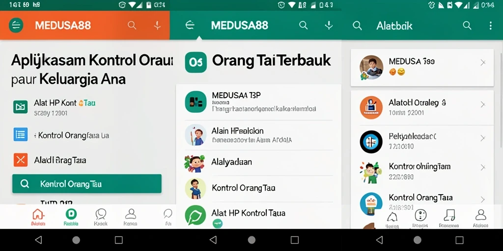 Tampilan antarmuka <strong>MEDUSA88</strong> yang user-friendly untuk kontrol orang tua.