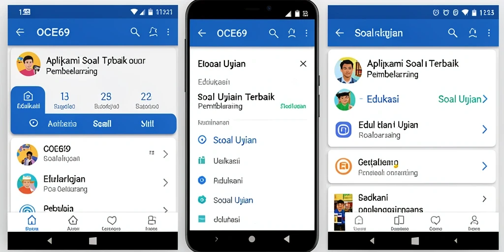 Tampilan antarmuka aplikasi OCE69 untuk Soal Ujian.