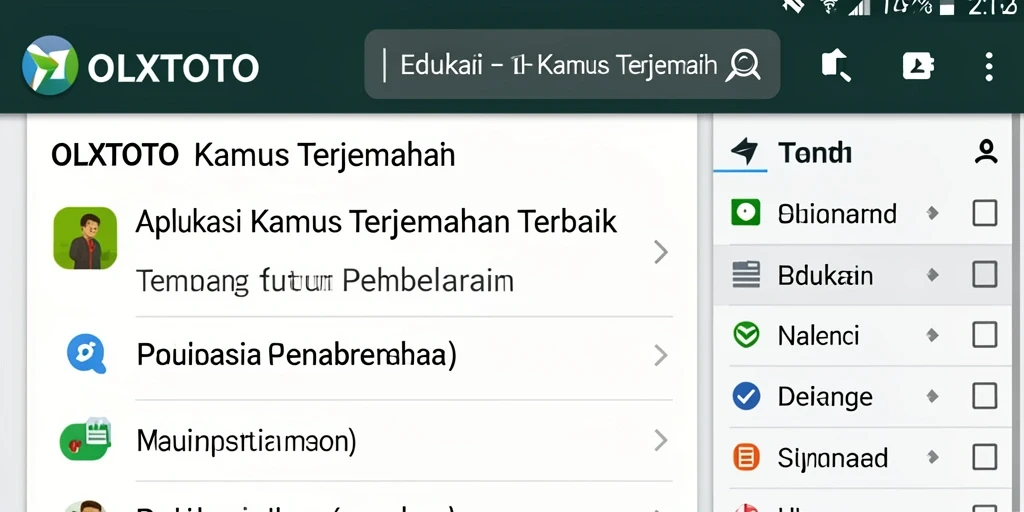 Tampilan antarmuka OLXTOTO yang ramah pengguna untuk kamus terjemahan.