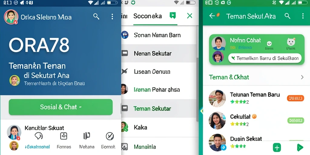 Tampilan antarmuka ORA78 yang intuitif untuk menemukan teman baru.