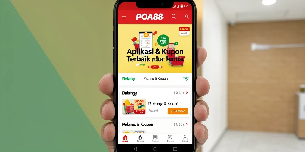 Tampilan antarmuka aplikasi POA88 untuk kupon dan promo.