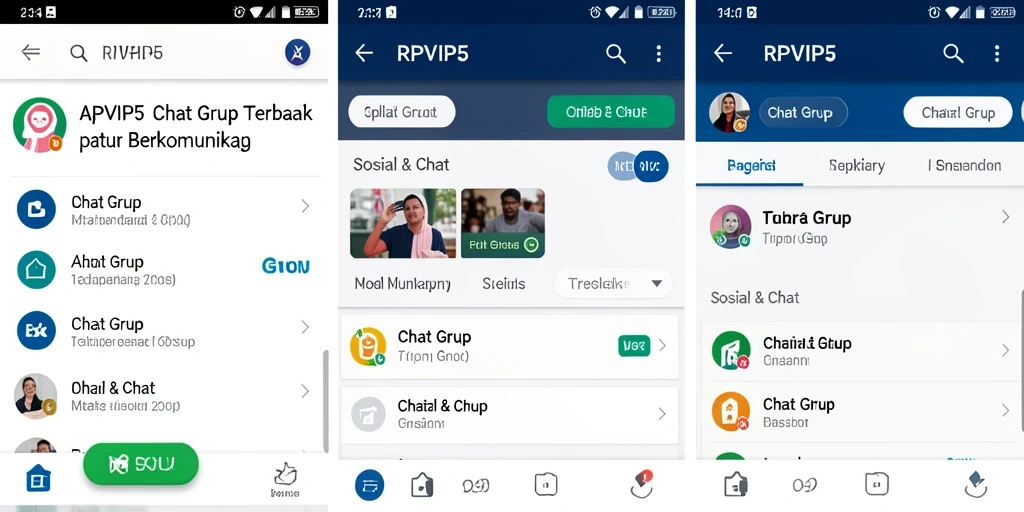 Antarmuka RPVIP5 menampilkan fungsi Chat Grup secara jelas dan menarik.