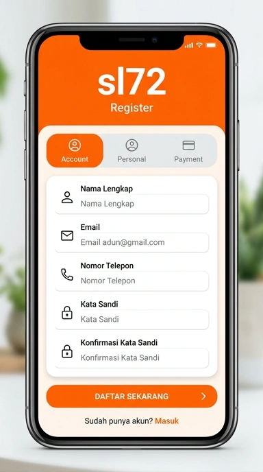 Registrasi Mudah Akun sl72 untuk Android